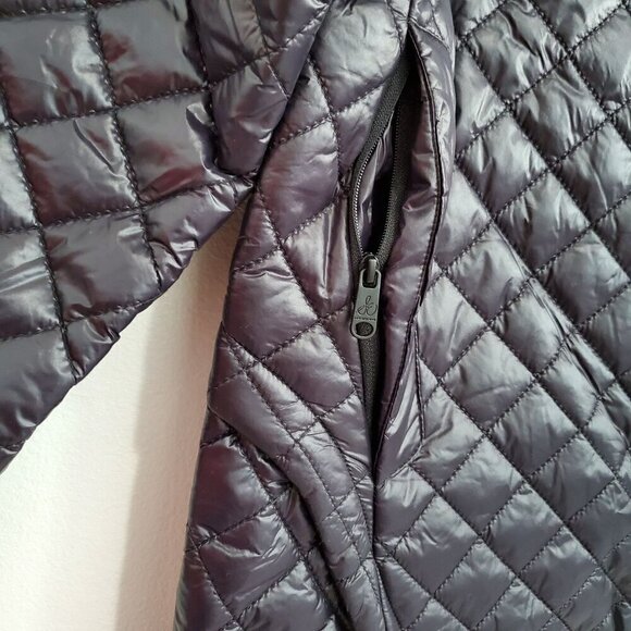 SAM EDELMAN Quilted Hi-lo Hem Coat Jacket Black Women Size M & L - Picture 8 of 12